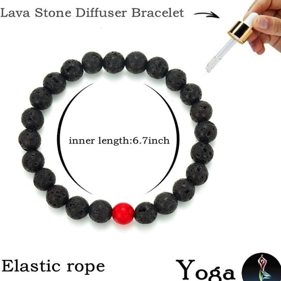 Mens Beaded Bracelets Couples Matching Bracelet Set Lava Rock Beads for Women St - Picture 5 of 6